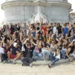 Frances King students at the Victoria Memorial in front of Buckingham Palace in London