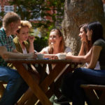 Frances King students in a London park