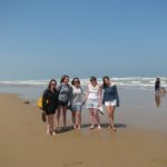 French in Normandy students at the beach