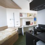 A studio in The Curve student residence, London