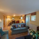 La zona giorno del Honeysuckle Cottage