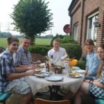 Homestay students of Kapito school have dinner with hosts