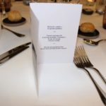 Un menù della cena di CERAN Spa