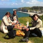 France Langue Paris school students have a picnic in Etretat