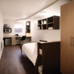 Single bedroom of the Lambert and Fairfield Hall student residence