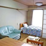 A bedroom in the Genki Tokyo school private apartments