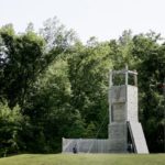 La struttura per l'arrampicata sportiva del Camp Eagle Hill