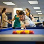 Il tavolo da biliardo nell'area comune degli studenti della LSI Portsmouth 