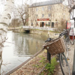 Biciclette lungo il fiume, Cambridge, UK