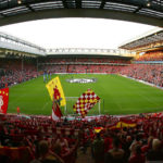 Lo stadio del Liverpool Football Club, Liverpool, Inghilterra