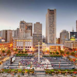 Union Square, San Francisco al tramonto