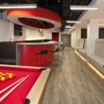 La lounge del residence studentesco Lambert and Fairfield Hall