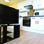 Kitchen and lounge area of the St George's Center summer residence 