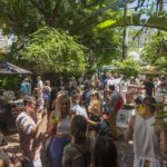 L'area del cortile esterno del Freehand di Miami 
