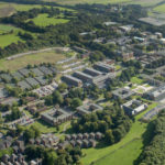 Una vista panoramica e aerea della Bede's Summer School University of Sussex