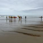 Gli studenti della scuola France Langue Biarritz fanno surf