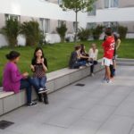 Il giardino degli appartamenti degli studenti della scuola Collegium Palatinum