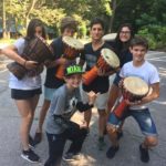 Asheville Summer Language Program students have drumming lessons
