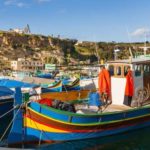 A colored boat in Gozo, Malta