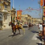 A chariot race in Gozo, Malta