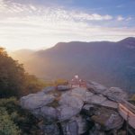 Tramonto fuori da Asheville, Carolina del Nord.