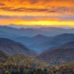 Le famose Blue Ridge Mountains nel sud-est  degli Stati Uniti d'America.