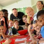 Camp Twin Creeks campers have a cooking lesson