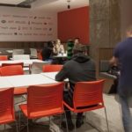 La sala pranzo del residence per studenti Parkside 