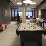 La sala giochi del residence per studenti Parkside 
