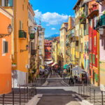 A colorful street in Nice