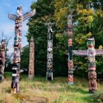Totem nel parco di Vancouver Stanley Park, Canada