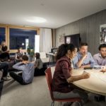 L'area comune del residence della scuola Lyceum Alpinum Zuoz