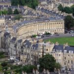 La vista aerea del Royal Crescent di Bath, Inghilterra