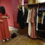The costume collection at the Jane Austen Centre in Bath, availble for vistors to wear for photographs