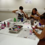LINES Valbonne French Summer Program students have an arts and crafts lesson