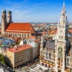 Una vista aerea del centro città di Monaco di Baviera, Germania