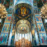 The beautiful decorations of the Church of the Savior on Spilled Blood in St. Petersburg