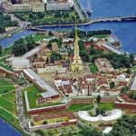 The Fortress of Saints Peter and Paul as seen from above St. Petersburg
