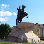 The Bronze Knight monument in the center of St. Petersburg