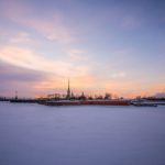 A typical sunset in St. Petersburg during the White Nights