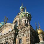 The typical onion domes of St. Petersburg, Russia