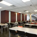 La mensa del Trinity Hall a Dublino, Irlanda