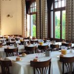 La sala pranzo della Brillantmont School a Losanna, Svizzera