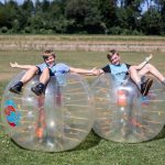 Leysin American School Summer Camp students play bubble soccer
