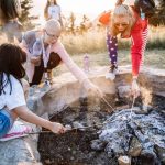 Leysin American School Summer Camp students have a campfire