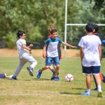 Summer Boarding Courses Oxford Summer School students play football