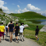 Leysin American School Summer Camp students on a hike in the mountains