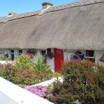 I tradizionali cottage con il tetto di paglia di Dunmore East, Irlanda