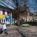 Il cortile dello scuola Champittet College 