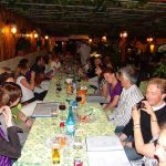 Piccola Università Italiana Tropea students have dinner after the cooking lessons
